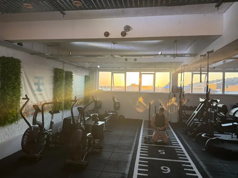 Morning light pouring into the Be:Unique gym in Cattedown